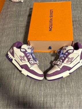 Louis Vuitton Purple & White trainers mens Low-Top Sneakers